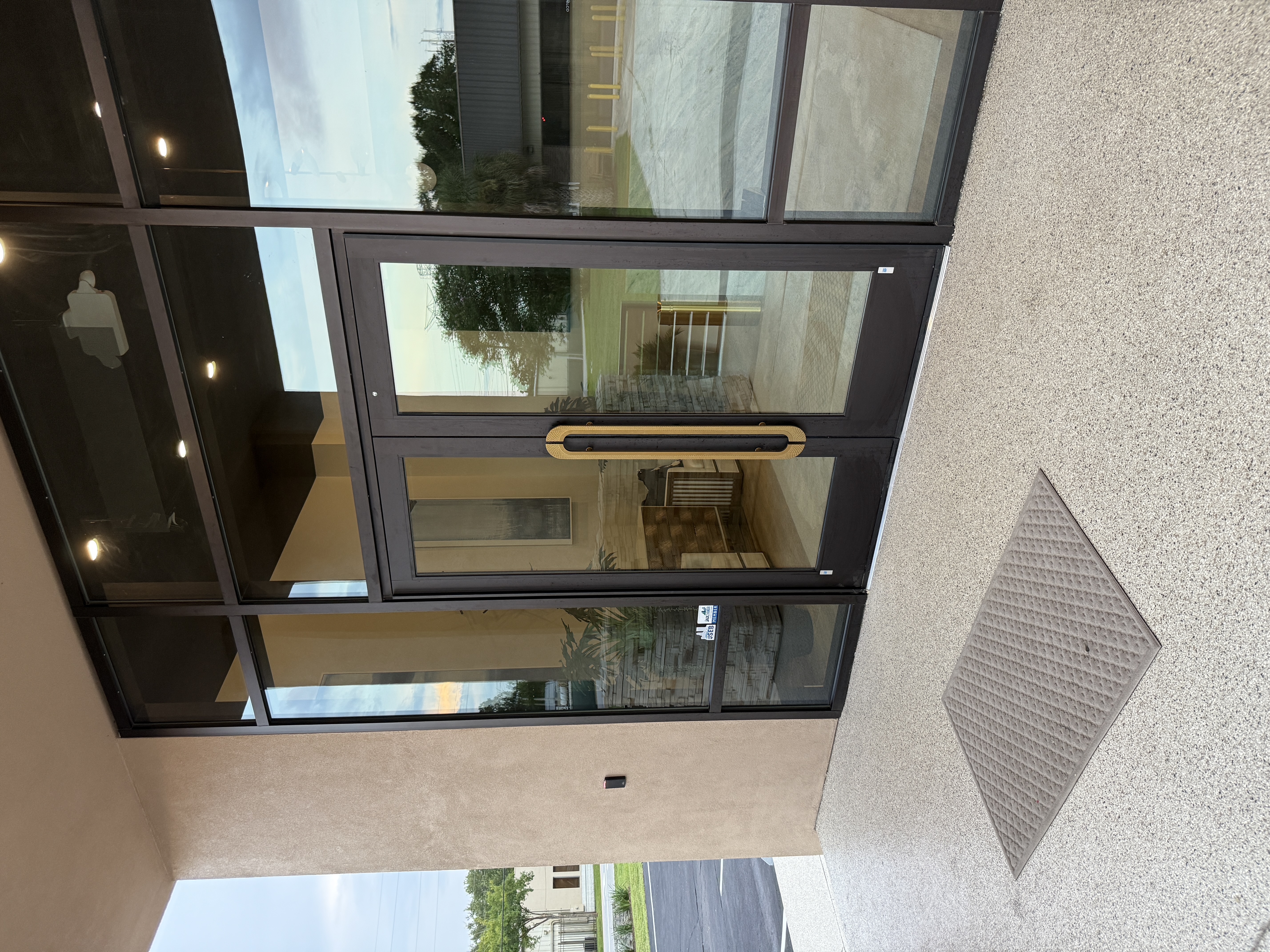 Shiny commercial glass door